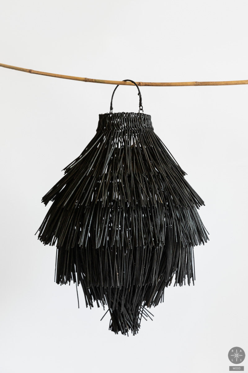 Lubinis šviestuvo gaubtas iš rotango