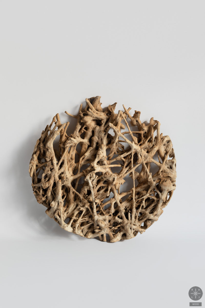 Sienos dekoracija iš tikmedžio šaknies