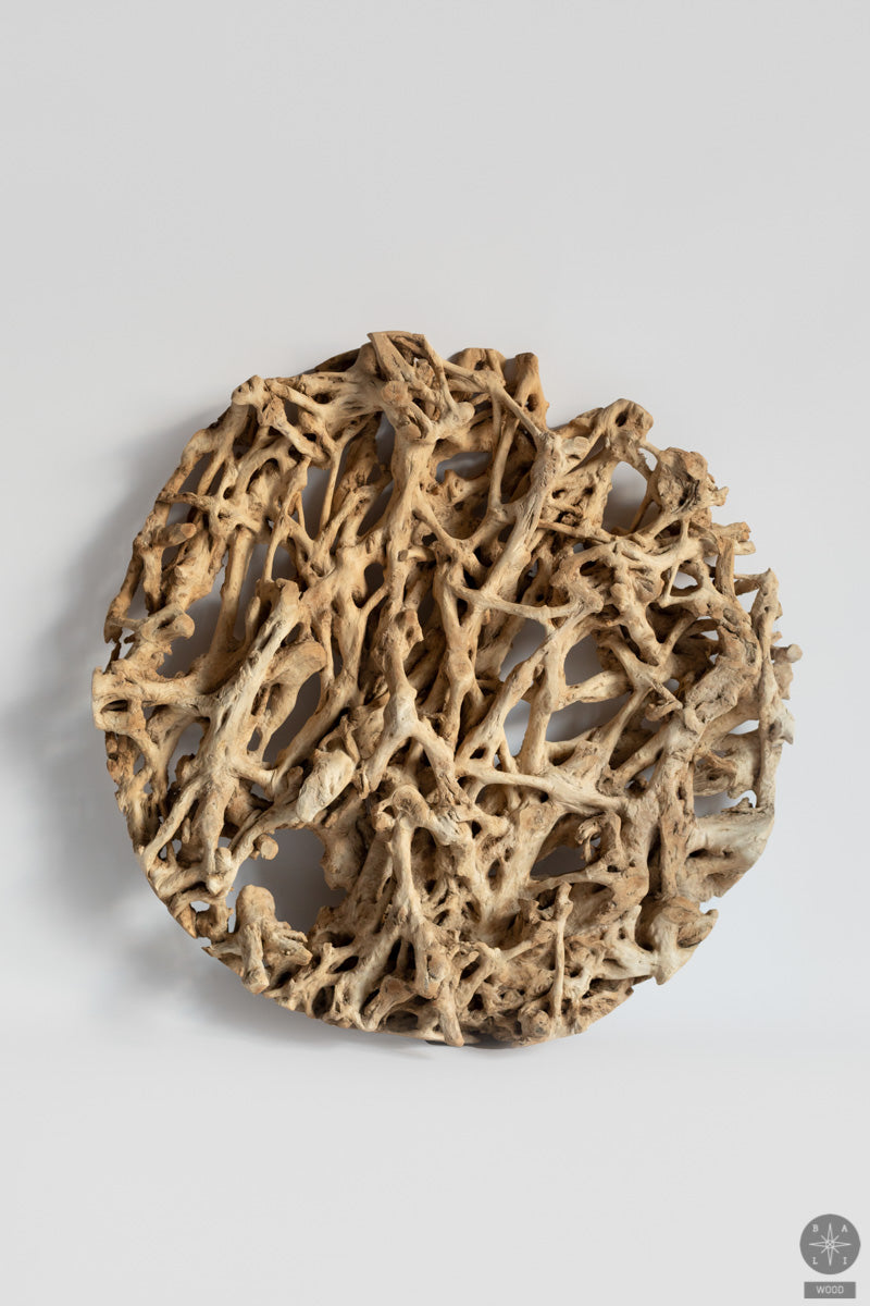 Sienos dekoracija iš tikmedžio šaknies