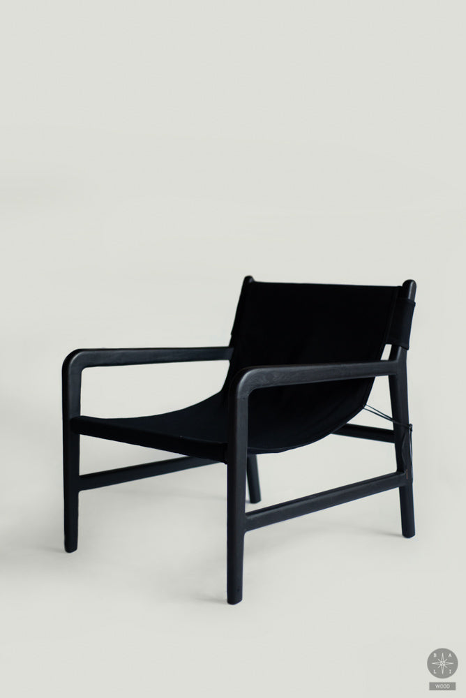 Krėslas iš tikmedžio ir medvilnės audinio