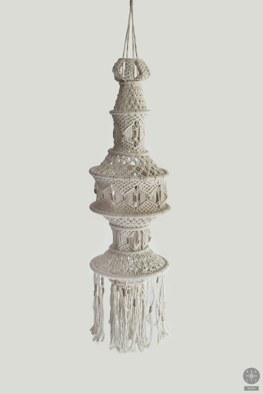 Makrame šviestuvo gaubtas